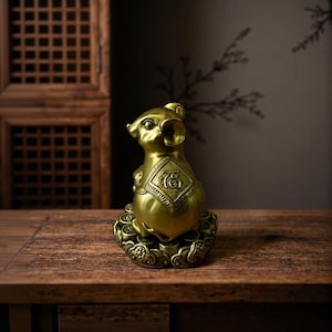 Brass Zodiac Rat Statue: Feng Shui Wealth Decor