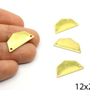 Brass Half Pentagon Charm, Small Half Pentagon Connector, Pentagon Drop Earrings, Geometric Charm, Brass Supplies For Jewelry Makings