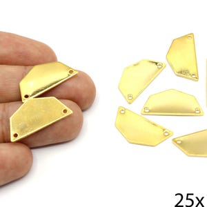 Gold Plated Small Half Pentagon Charm, Half Pentagon Pendant, Half Pentagon Connector, Pentagon Earrings, Gold Supplies For Jewelry Makings