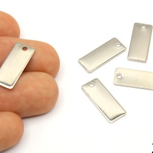 2 Pcs Silver Plated Mini Stick Bar Charm, Engraving Bar Pendant, Vertical Line Charm, Silver Bar for DIY, Silver Supplies for Jewelry Making