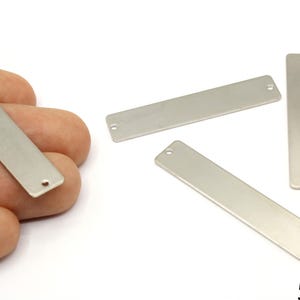 Silver Plated Stick Bar Connector, Rectangle Bar Charm, Vertical Line Drop Pendant, Long Stick Bar Charm, Silver Supplies for Jewelry Making