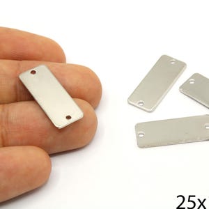 Silver Plated Stick Bar Connector, Silver Rectangle Bar Charm, Vertical Line Charm, Bar Drop Pendant, Silver Supplies for Jewelry Makings