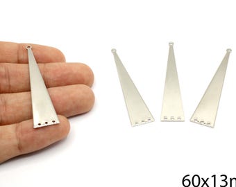 Silber überzogener konischer Dreieck-Verbinder-Charme, geometrischer Anhänger
