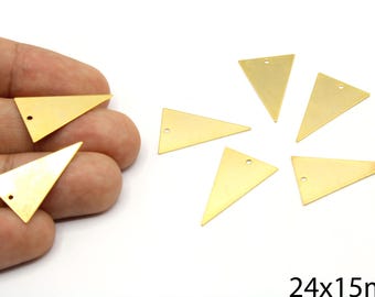 20 Ciondoli Geometrici In Metallo Per Orecchini Fai Da Te - Forme Triangolari E Quadrate, 15mm