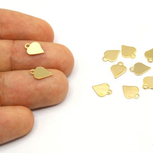 8 Pcs Gold Plated Tiny Heart Charm, Dainty Heart Pendant, Love Charm, Minimalist Heart Charm, Heart Charm, Gold Plated For Jewelry Makings