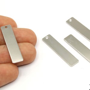Silver Plated Long Stick Bar Charm, Engraving Bar Pendant, Vertical Line Charm, Silver Bar for DIY, Silver Supplies for Jewelry Makings