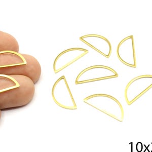 7 Pcs Brass Hollow Half Circle Charm, Half Circle Frame Charm, Hollow Semicircle Pendant, Half Circle Earrings, Supplies For Jewelry Makings