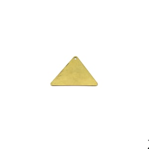 4 Pcs Brass Triangle Charm, Geometric Stamping Blank (22mm)