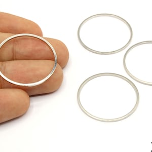 2 stuks verzilverde grote cirkel bedel, oversized ring bedel, grote gesloten ronde ring bedel, zilveren benodigdheden voor sieraden maken