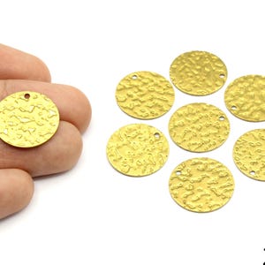3 Pcs Hammered Brass Disc, Round Charm, Flat Circle Charm, Small Round Tag, Hammered Coin Pendant, Brass Supplies For Jewelry Makings