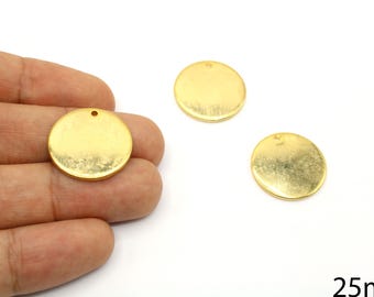 25mm Gold Plated Token Disc, Round Stamping Blank