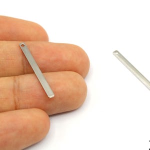 4 Pcs Silver Plated Stick Bar Charm, Rectangle Bar Pendant, Long Stick Bar Drop Earrings, Geometric Charm, Supplies For Jewelry Makings
