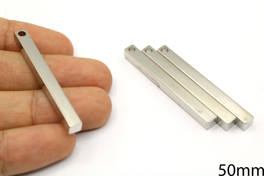Rectangular Stick Types Silver Plated Rectangle Stick Bar Pendant, Geometric Charm (4x50mm) - Etsy