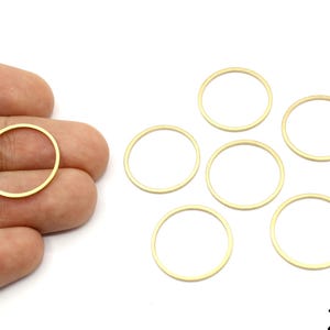 9 stuks platte messing cirkelverbinding, messing grote hoepelbedel, geometrische hoepel, dunne ronde bedel, grote ringbedel, messing benodigdheden voor sieraden maken