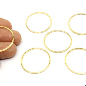 2 stuks vergulde platte cirkelschakel, grote gouden hoepelbedel, dunne gouden ronde bedel, gouden cirkelring, gouden benodigdheden voor sieraden maken
