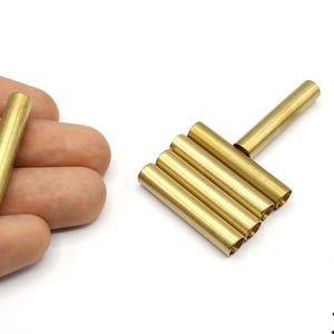2 Pcs Brass Long Hollow Tube Bead, Brass Tube Spacer, Cylindrical Spacer Bead, Long Pipe Shape Brass Bead, Brass Supplies for Jewelry Making