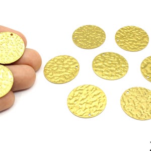 2 Pcs Textured Brass Disc, Round Charm, Flat Circle Charm, Small Round Tag, Textured Coin Pendant, Brass Supplies For Jewelry Makings