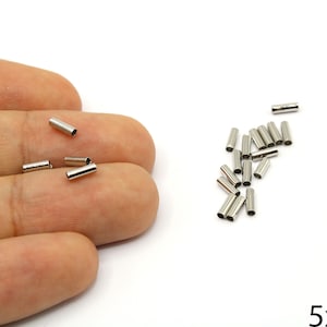 20 Pcs Silver Plated Dainty Tube Beads, Tiny Tube Shape Silver Spacer Beads, Mini Barrel Shape Beads, Silver Supplies For Earring Makings