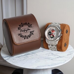 Personalized Leather Watch Case, Travel Watch Roll, Watch Roll for 3 Watches, Groom Gift, Valentine's Day gift,Gift for Him