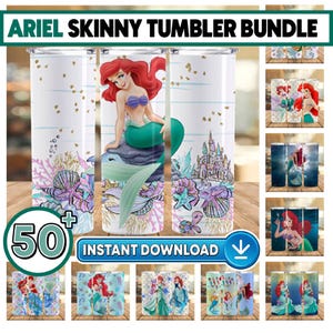 50+ The Little Mermaid Tumbler Wrap Bundle | 20 oz Little Mermaid Tumbler PNG Image Sublimation | Mermaid Tumbler Cup | Cartoon Wrap Design