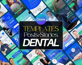 Zahnpflege Social Media Vorlagen | Canva Posts, Geschichten für Praxen (Digitaler Download)