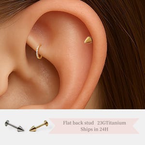 Spike Stud Push Pin Labret • 20G/18G/16G Threadless Flat Back Earring • Cartilage • Tragus • Helix • Minimal Piercing Jewelry