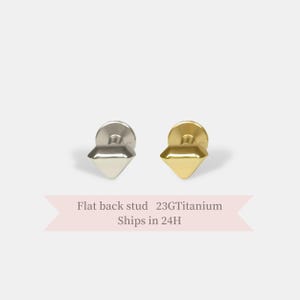 Diamond Shape Threadless Titanium Stud – Hypoallergenic Flat Back Earring for Cartilage, Helix, Tragus Piercings