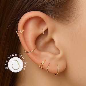 One Line Clicker Ring – 23G Titanium Seamless Hoop for Nostril, Helix, Cartilage, Tragus, Septum Piercings
