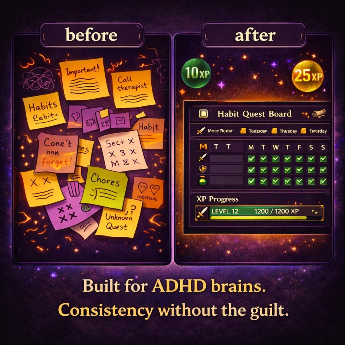 ADHD Habit Tracker Notion Template | RPG Quest System | Level Up - Etsy