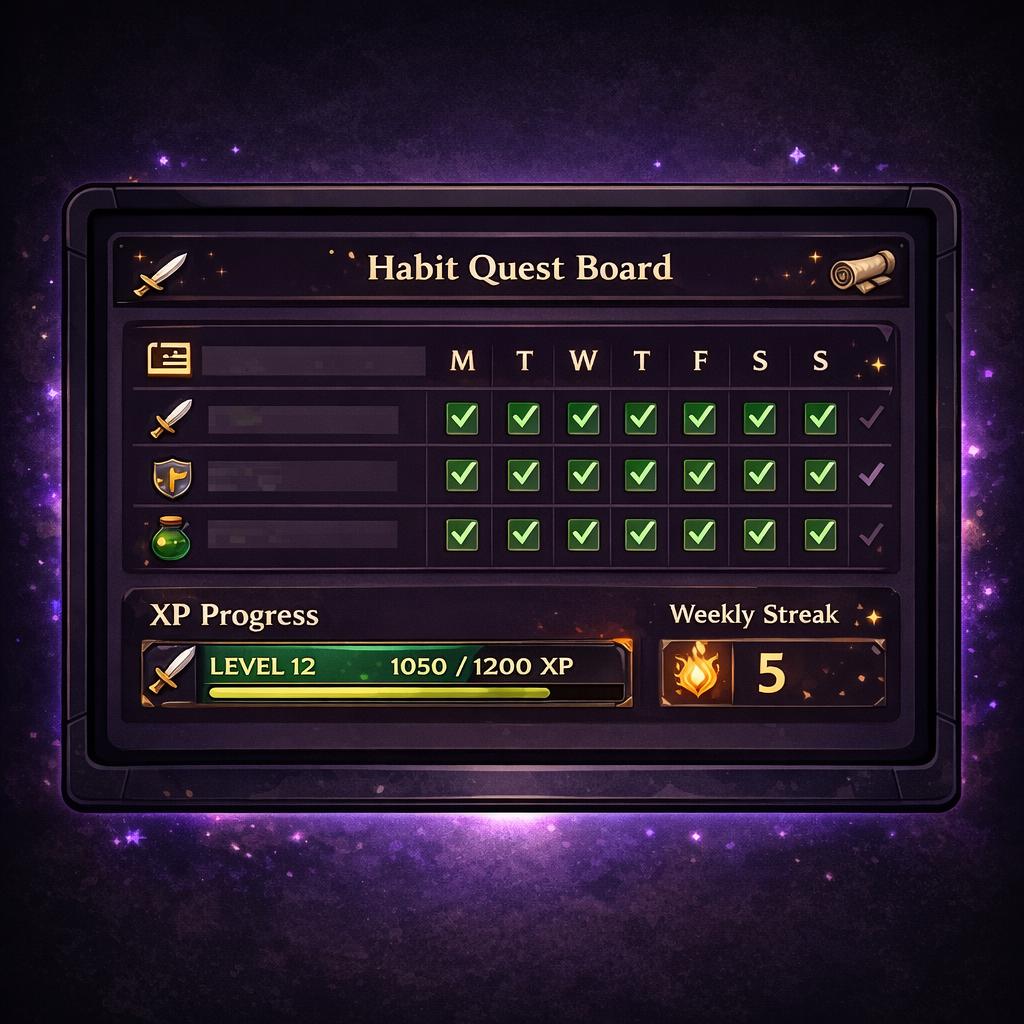 ADHD Habit Tracker Notion Template | RPG Quest System | Level Up - Etsy