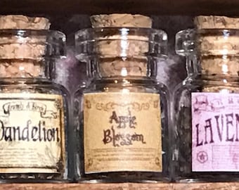 Dollhouse size, Bottle of pretend APPLE BLOSSOM, miniature, in a glass jar 1:12 1/12 1", under 1" tall, toy, play