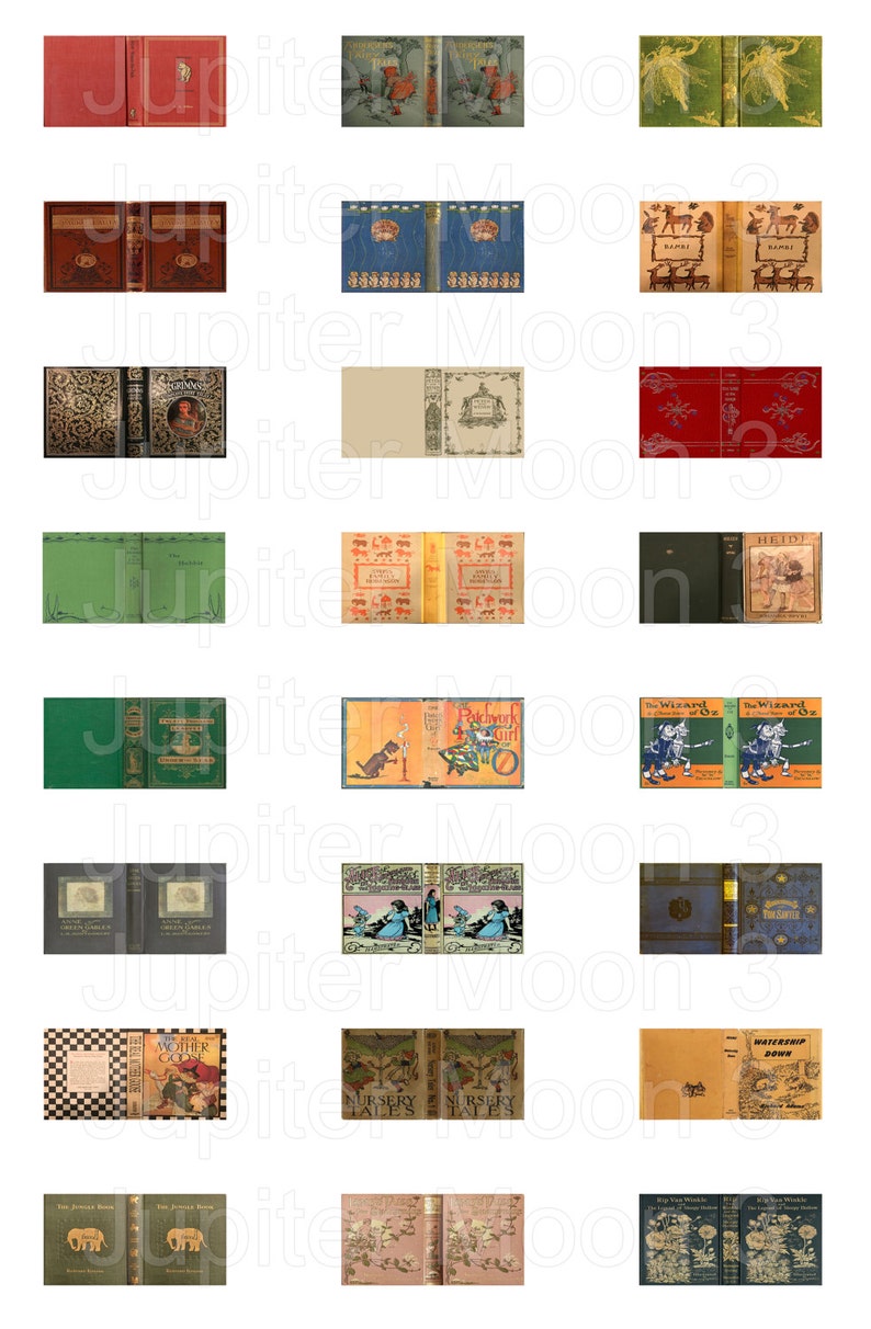 Vintage Children's Dollhouse Book Covers 1:12 PDF - Etsy