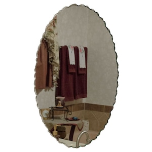 22&quot; x 32&quot; Back Chipped Frameless Oval Wall Mirror