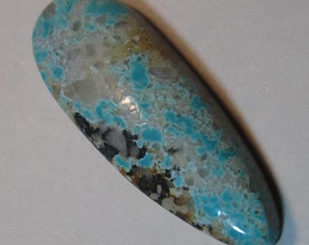 Natural Pilot Mountain Turquoise cab  .... Turquoise in Quartz ..       36 x 13 x 6 mm           .....   a3260