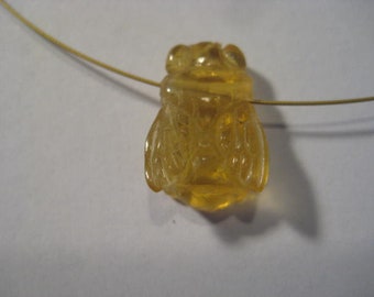 carved Amber Bee bead . Real . Natural Amber .      16 x 12 x 7 mm .         B5305