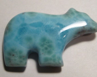 Gesneden Larimar Beer ........               47 x 30 x 9 mm ............         a1479
