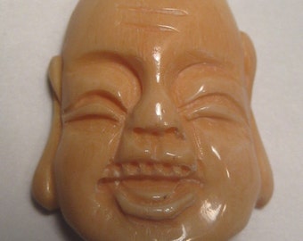 Gesneden Happy Buddha-kraal 33 x 25 x 11 mm .... a2830