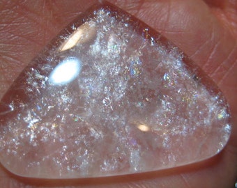 Premium !  Beautiful ! Hyalite Opal cab ..... RARE ......  Nice Large Size .. 30 x 40 x 5.6 mm.  B2324