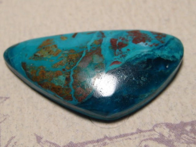 2501 Chrysocolla and Malachite cab .. 33 x 17 x 5mm thick ..