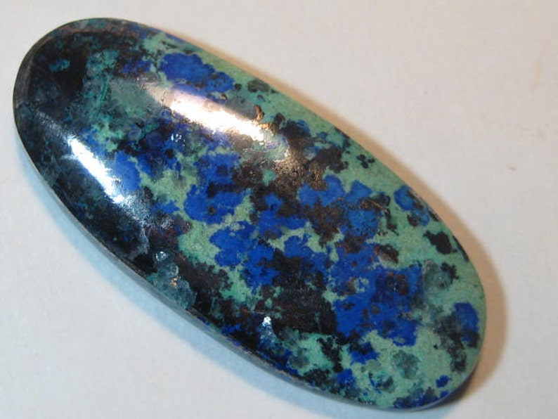 Azurite Chalcocite cab .. a4141 47 x 20 x 6 mm ..