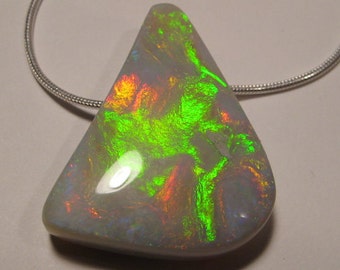 LARGE and STUNNING Australian Mintabie Opal SOLID Pendant bead .........      282