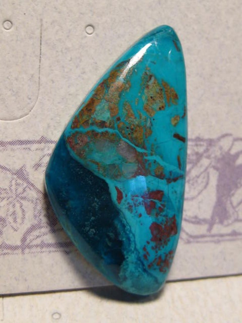2501 Chrysocolla and Malachite cab .. 33 x 17 x 5mm thick ..