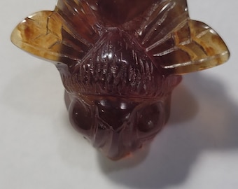 Jumboformaat. gesneden amberkleurige bijkraal. Echte natuurlijke amber 4 gram (AMB1)
