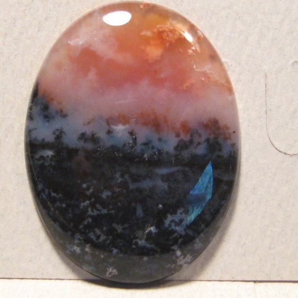 Eagle Rock Plume Agate cab   ...    39  x 30 x 5mm thick       589