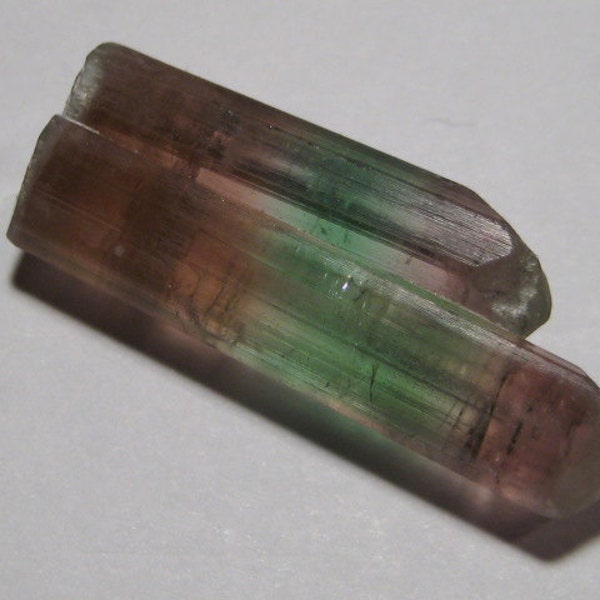 Natural Double Tourmaline Crystal..........      bi-colored               41 x 15 x 11mm   ............          4558