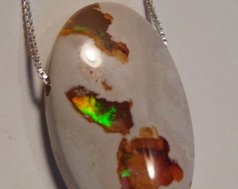 Mexican Boulder Opal  or Cantera Opal pendant bead  ..................    36 x 22 x 10 mm   ...     286