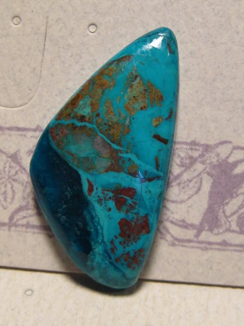 2501 Chrysocolla and Malachite cab .. 33 x 17 x 5mm thick ..