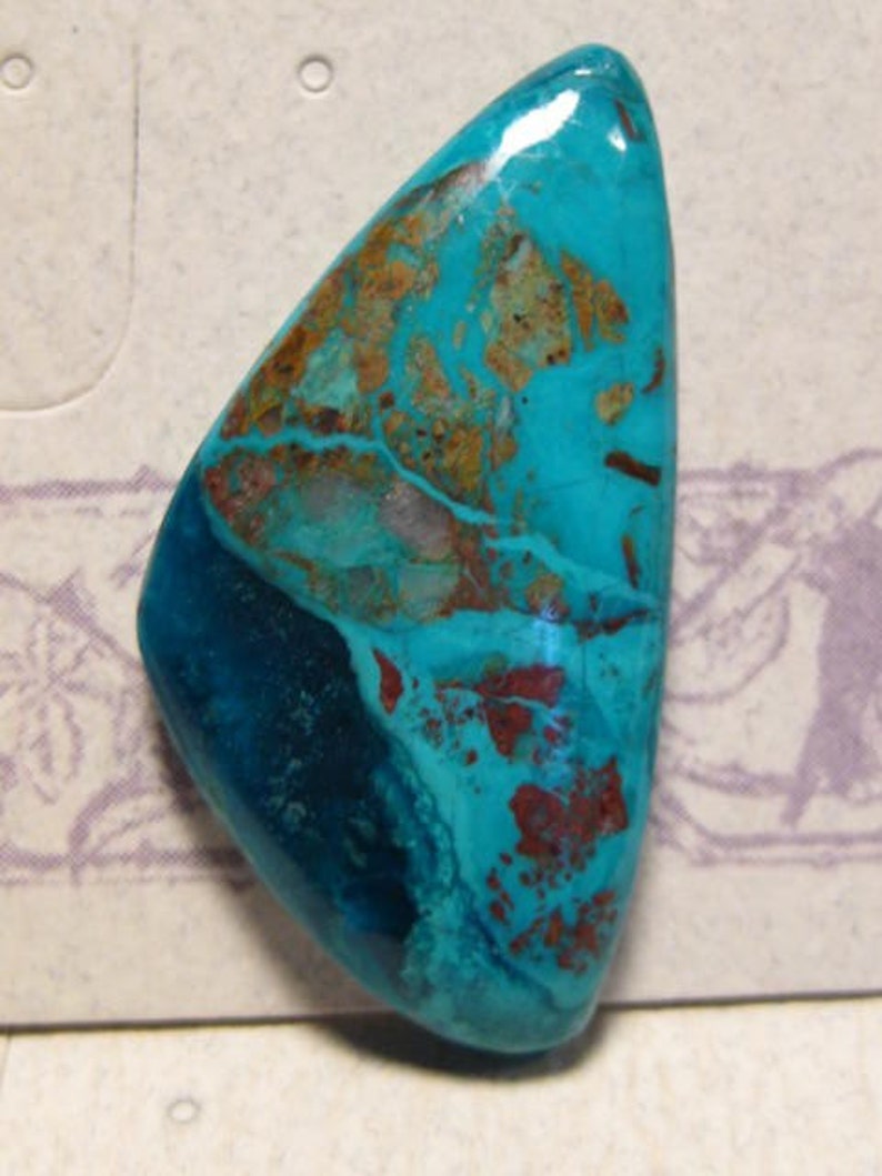 2501 Chrysocolla and Malachite cab .. 33 x 17 x 5mm thick ..