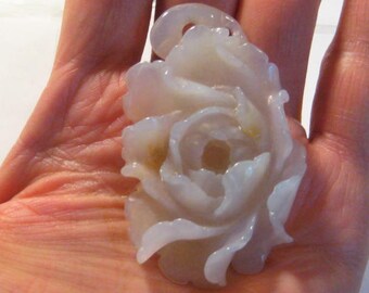 Premium dubbelzijdig gesneden agaat bloemenkraal ...... 60 x 38 x 14 mm .... B3900