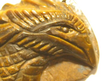 Snidad tigeröga Griffin-hängespärla ....... 48 x 36 x 11 mm ....... B3952